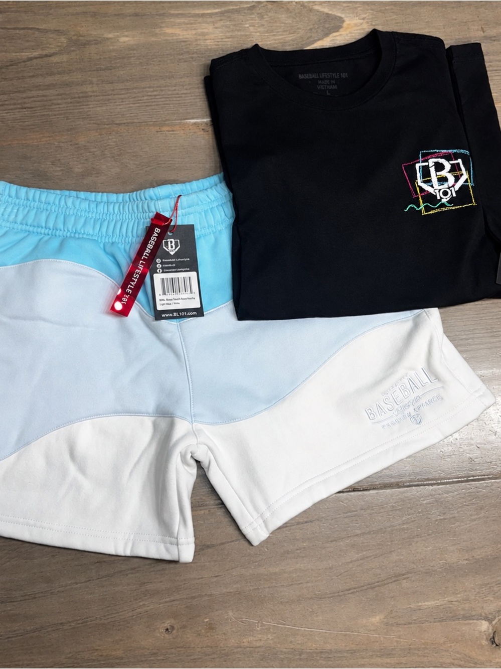 Baseball Lifestyle Kids Two-Tone Sky Blue & White Shorts